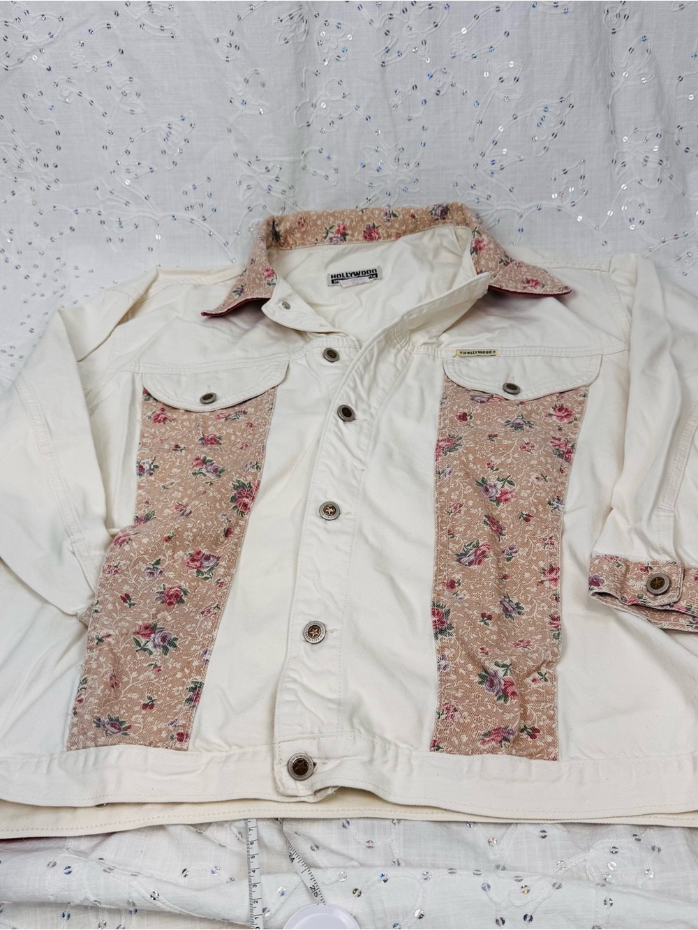 Vintage 90s Hollywood The Jean People Floral Denim Jacket Made in Canada